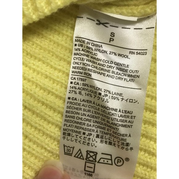 Banana Republic Yellow Cross Back Wool Crew SM - Picture 7 of 8